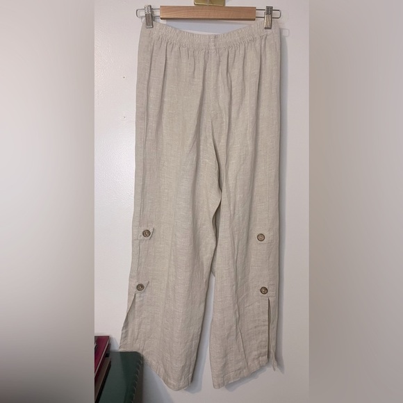 NWT April Cornell Natural Villa 100% Linen Pants Sz XXS Vacation Beach Old Money - Picture 2 of 8
